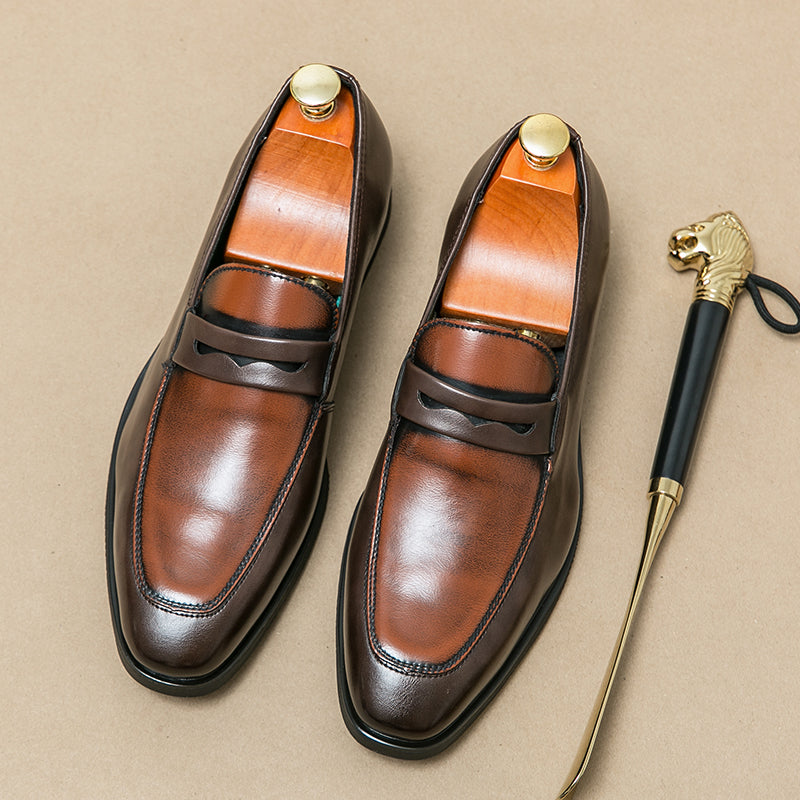 Mens Leather Loafers Slip-On Comfortable - BritishMode