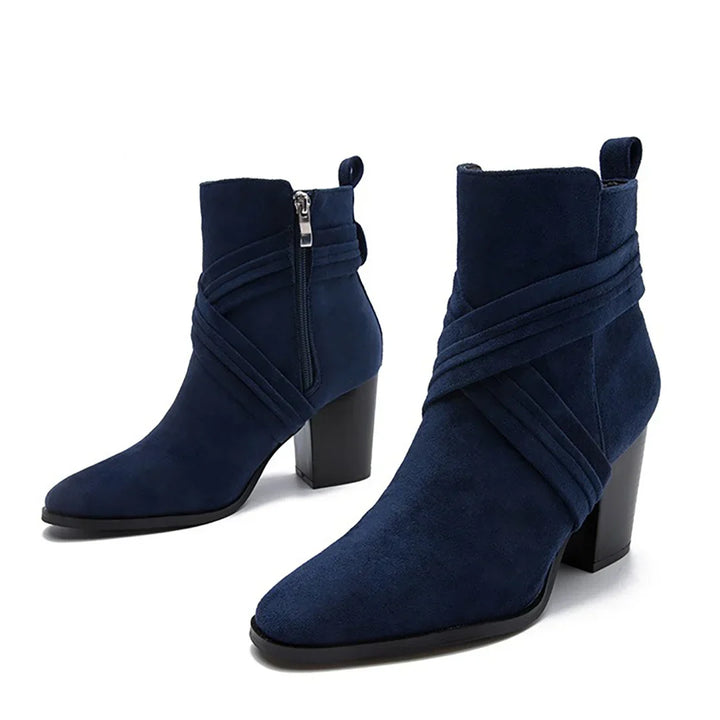 Womens Ankle Boots Leather Slip-On