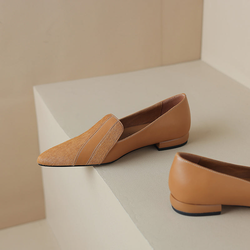 Womens Flats Genuine Leather Slip-On Style