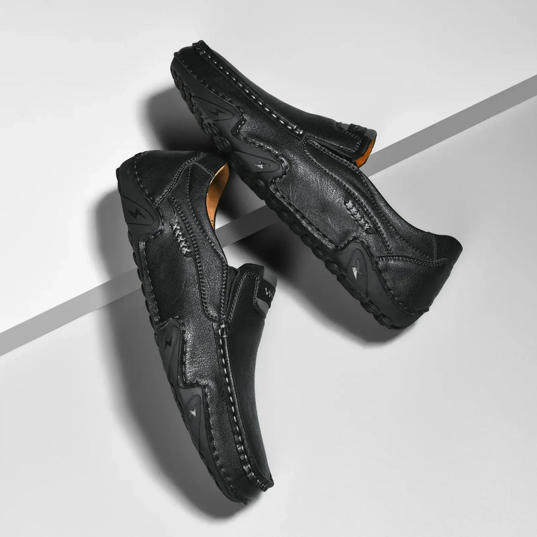 Mens Leather Loafers Slip-On Classic Fit