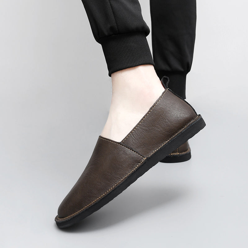 Mens Loafers Genuine Leather Slip-On