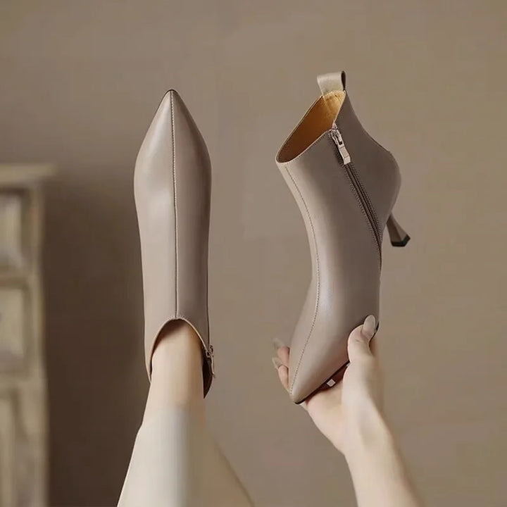 Womens Ankle Boots Suede Pointed Toe