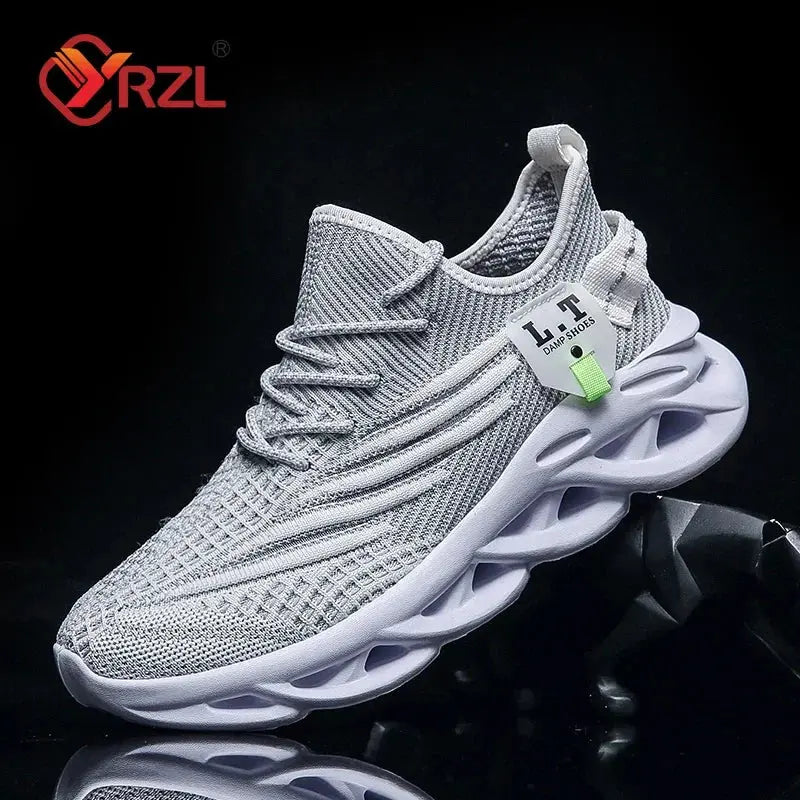 Mens Running Sneakers Breathable Mesh Shock Absorbing Sole