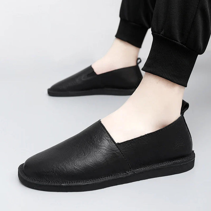 Mens Loafers Genuine Leather Slip-On