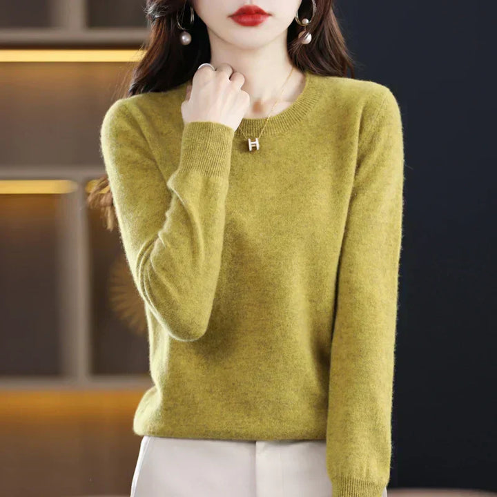 Womens Merino Wool Crew Neck Soft Sweater