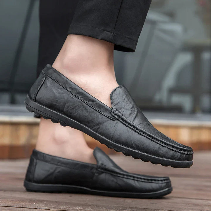 Mens Loafers Genuine Leather Slip-On