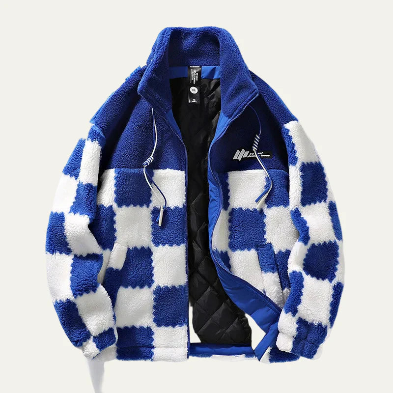 Mens Fleece Jacket Quilted Lining Relaxed Fit
