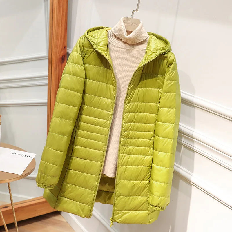 Womens Insulated Down Parka Warm Lightweight Fit