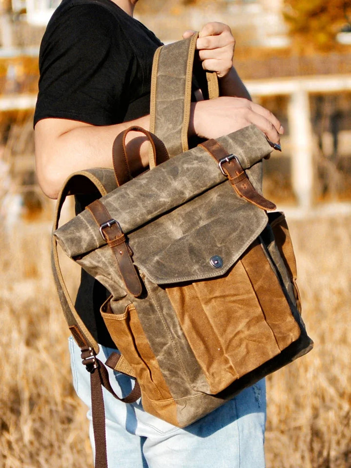 Unisex Backpack Genuine Leather Vintage Style - BritishMode