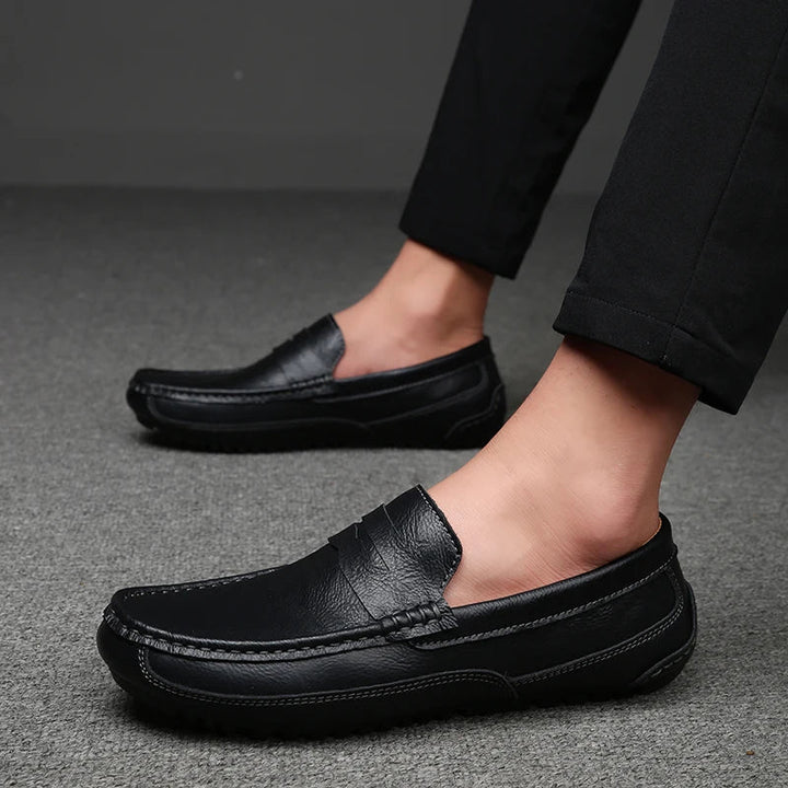 Mens Loafers Genuine Leather Slip-On