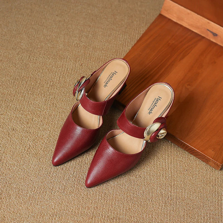 Womens Genuine Leather Heels Classic Fit