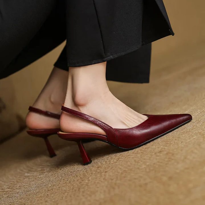Womens Slingback Shoes Genuine Leather