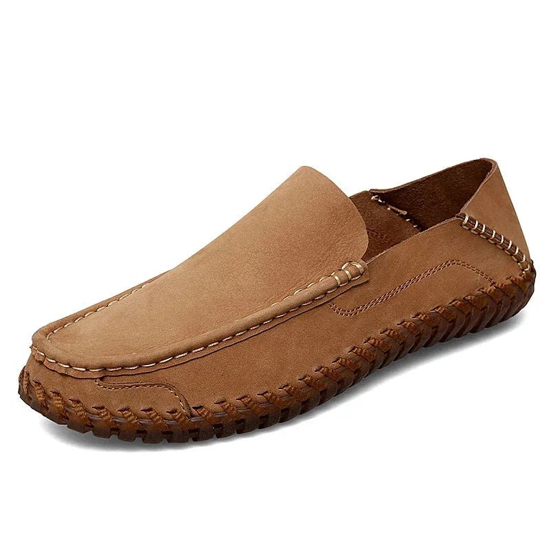 Mens Leather Loafers Handmade Slip-On Cushioned Comfort
