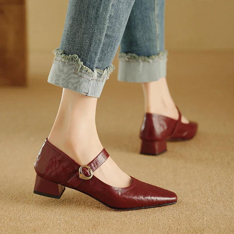 Womens Heels Genuine Leather Classic Fit