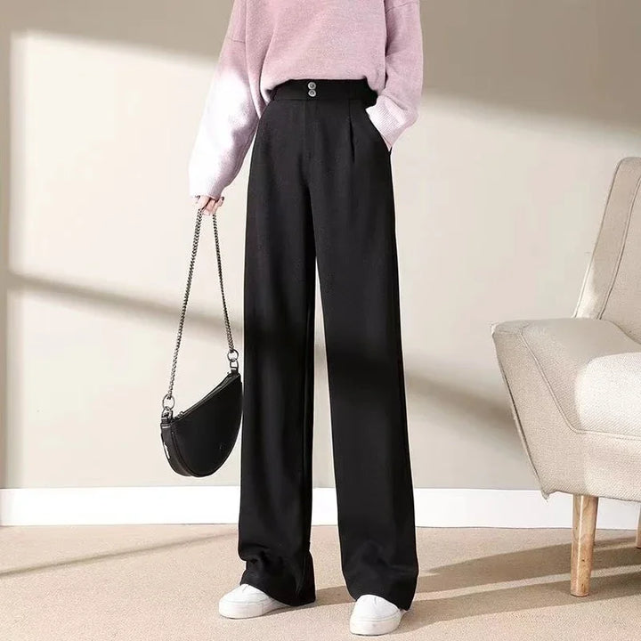 Mens Wool Straight Leg Pants Comfortable Fit