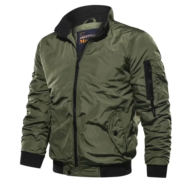 Mens Bomber Coat Classic Fitted Style