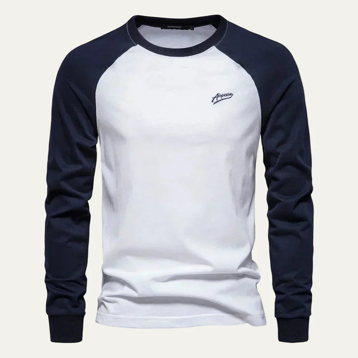 Mens Long Sleeve Raglan Tee Cotton Casual Fit - BritishMode