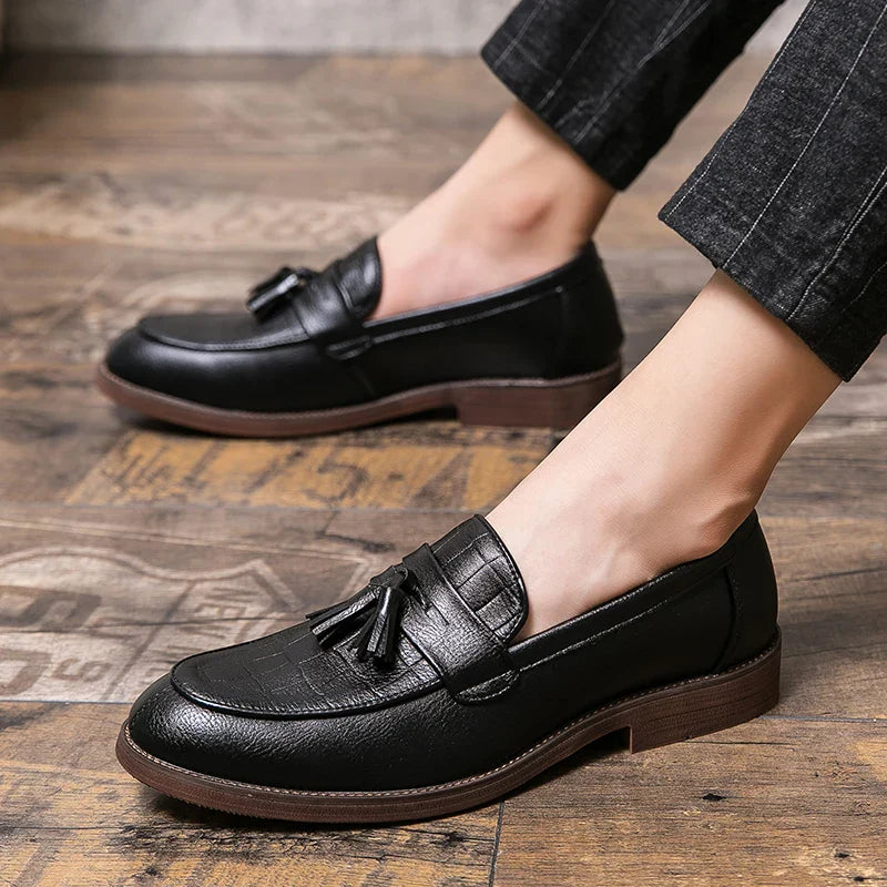 Mens Leather Moccasin Loafers - BritishMode