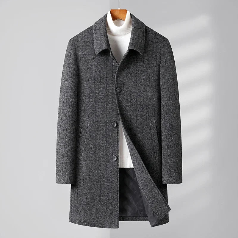 Mens Overcoat Wool Classic Fit - BritishMode