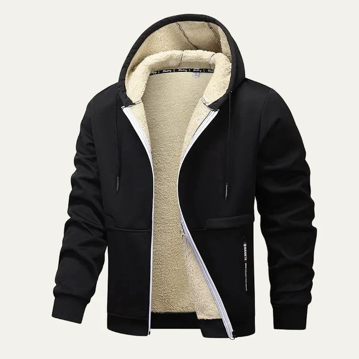 Mens Full Zip Hoodie with Plush Sherpa Lining