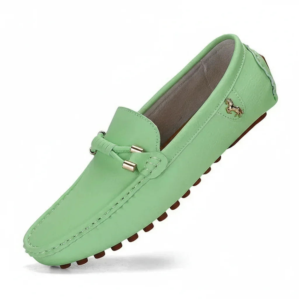 Mens Slip-On Moccasin Shoes Genuine Leather