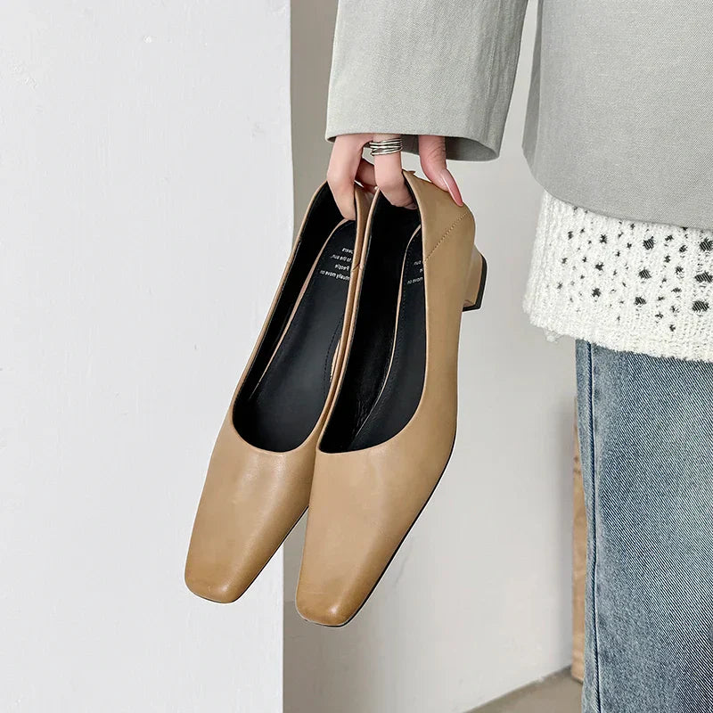 Womens Genuine Leather Pumps Classic Fit
