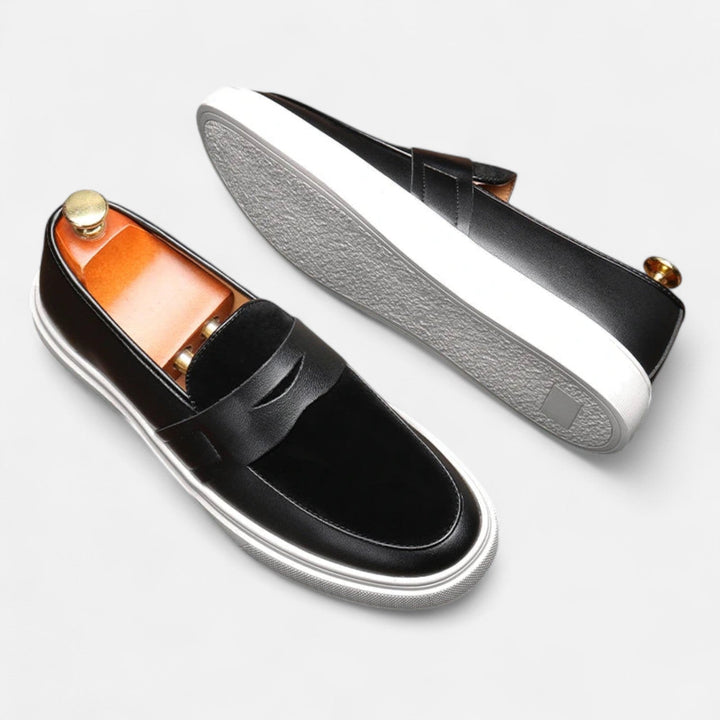 Mens Penny Loafers Hybrid Leather Slip-On
