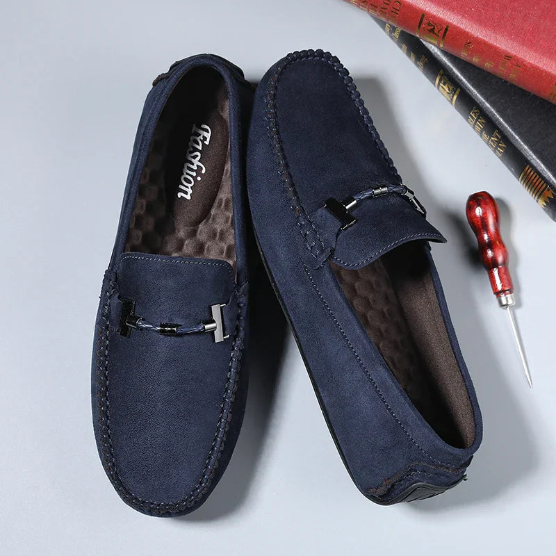 Mens Suede Loafers Slip-On Comfortable