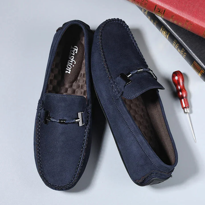 Mens Suede Loafers Slip-On Comfortable