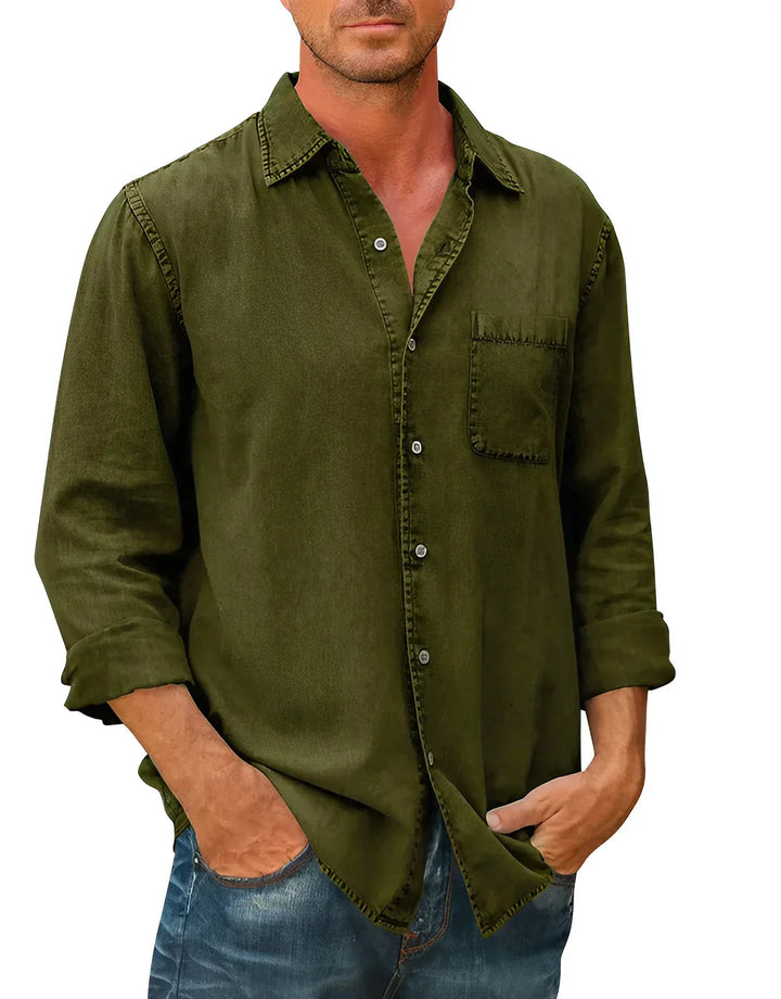 Mens Shirt Breathable Blend Relaxed Fit