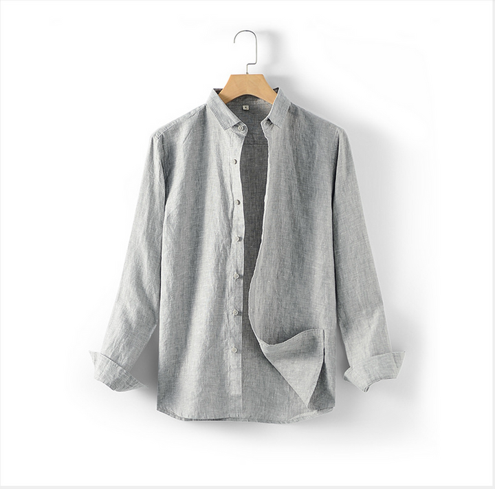 Mens Shirt Cotton Breathable Classic Collar Button Front