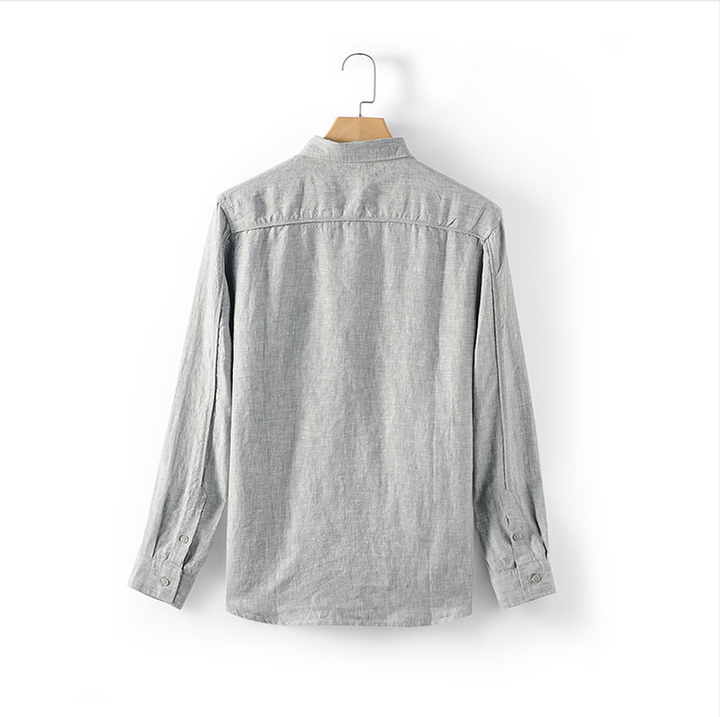 Mens Shirt Cotton Breathable Classic Collar Button Front