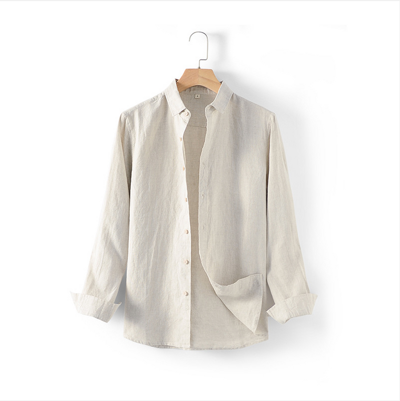 Mens Shirt Cotton Breathable Classic Collar Button Front - BritishMode