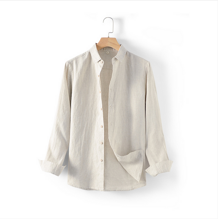 Mens Shirt Cotton Breathable Classic Collar Button Front - BritishMode