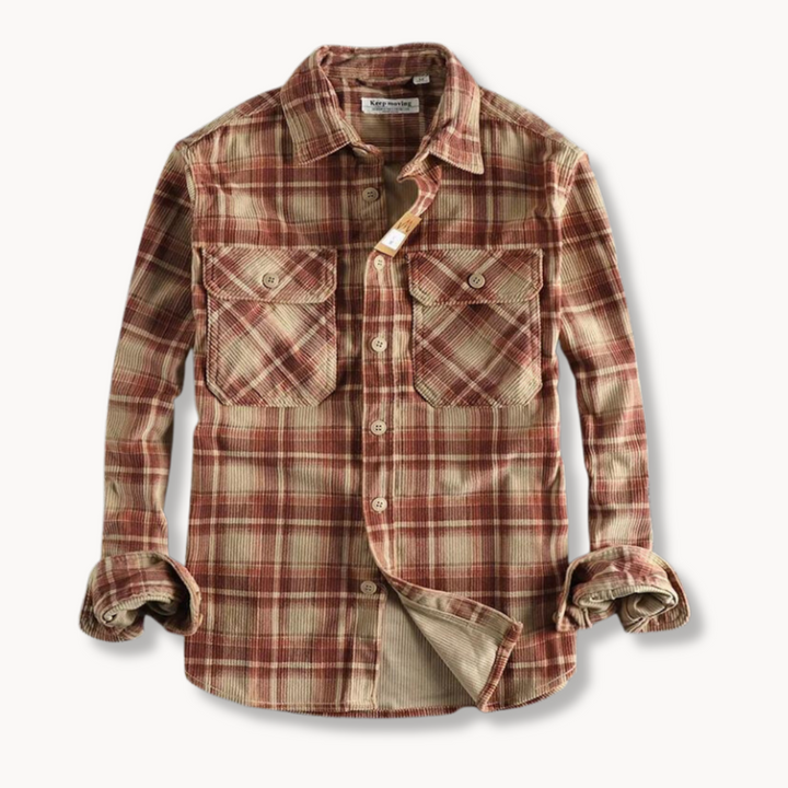 Mens Corduroy Blend Shirt Button Front Relaxed Fit