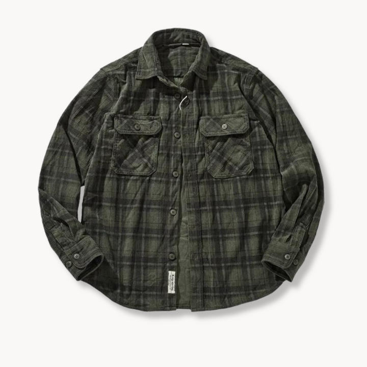 Mens Corduroy Blend Shirt Button Front Relaxed Fit