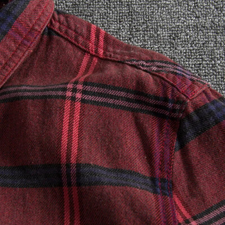 Mens Flannel Blend Shirt Tailored Fit Button Collar
