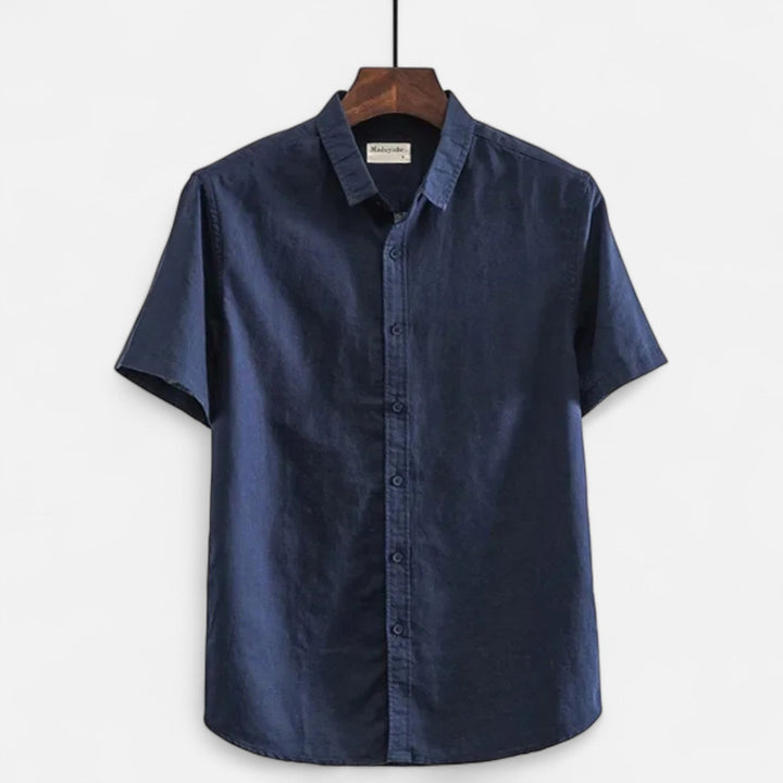 Mens Shirt Blend Button Front Breathable Airflow - BritishMode