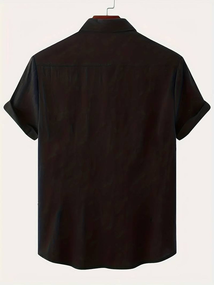 Mens Lightweight Blend Shirt Short Sleeve Relaxed Fit