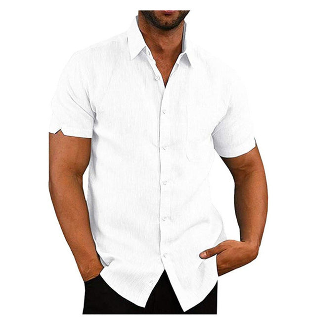 Mens Lightweight Blend Shirt Short Sleeve Relaxed Fit - BritishMode