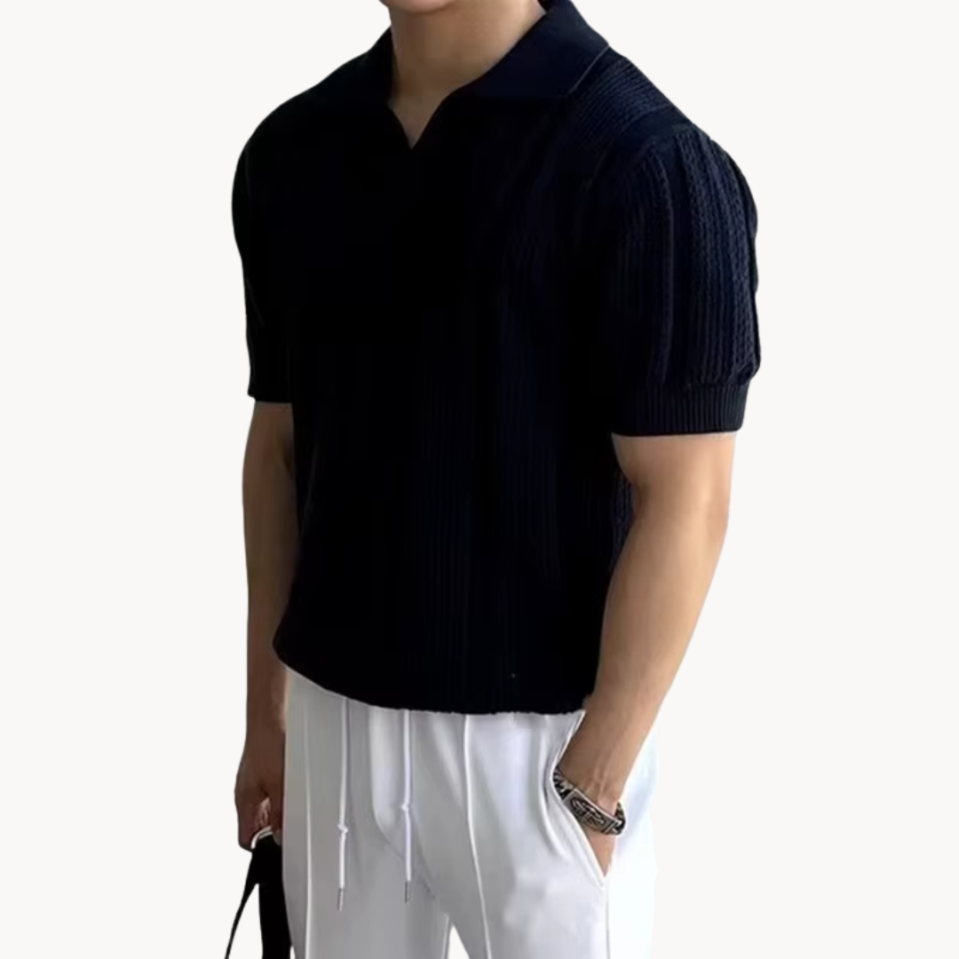 Mens Shirt Mesh Blend Breathable Open Collar