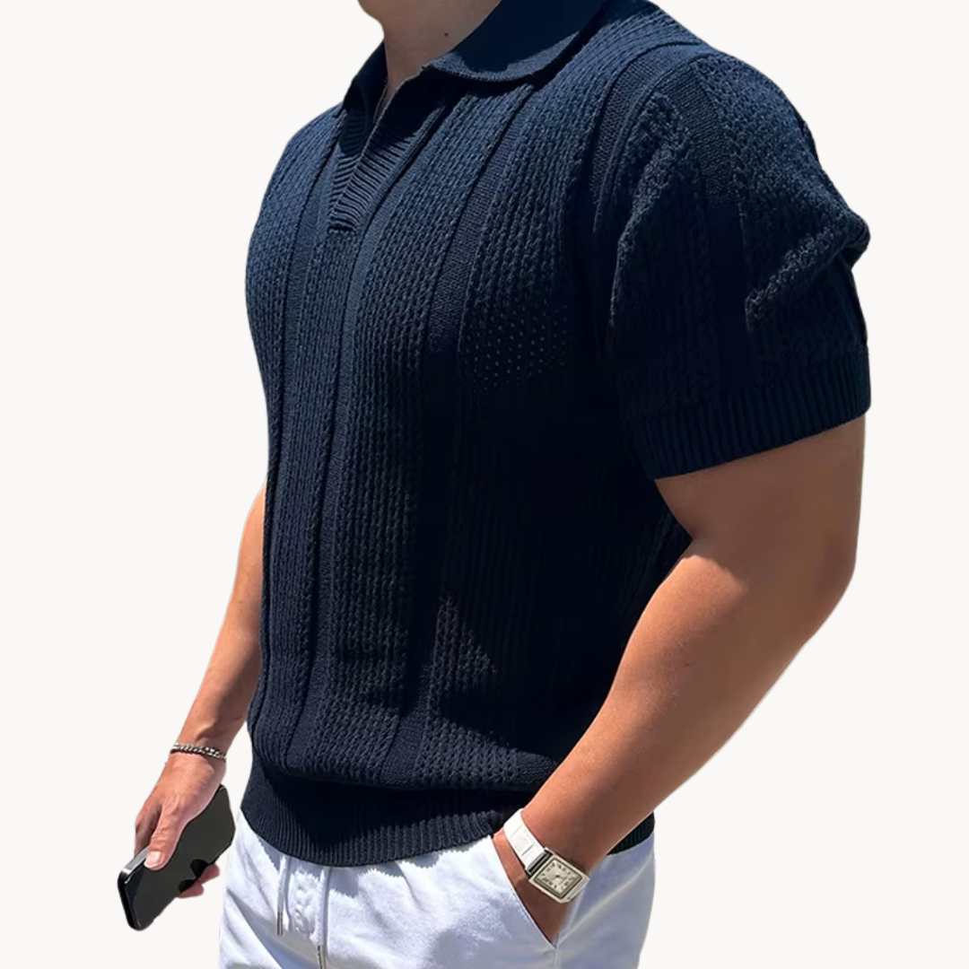 Mens Shirt Mesh Blend Breathable Open Collar