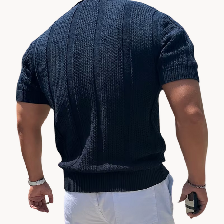 Mens Shirt Mesh Blend Breathable Open Collar