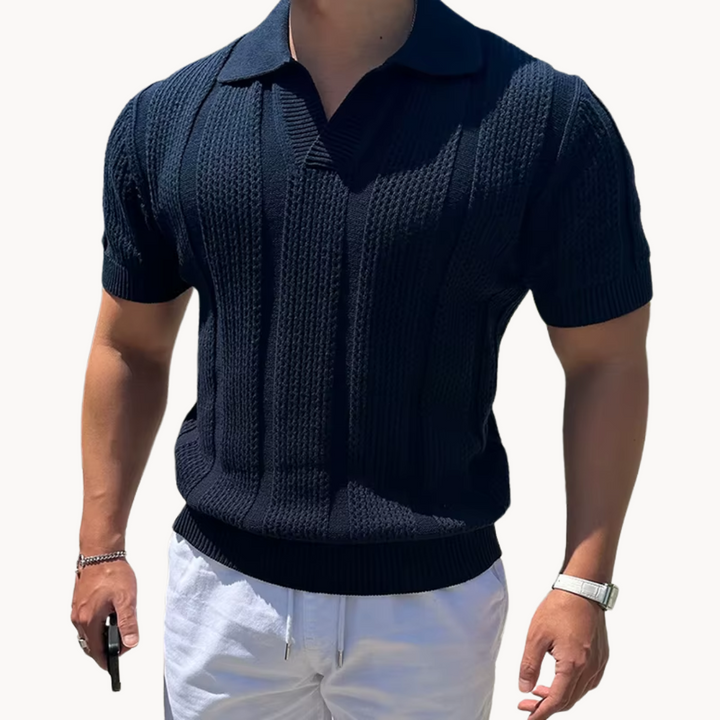 Mens Shirt Mesh Blend Breathable Open Collar - BritishMode