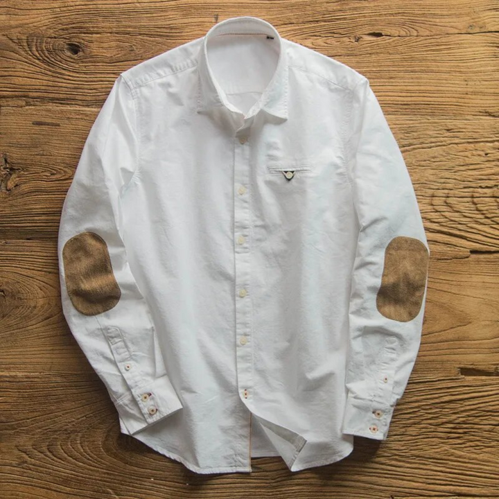 Mens Shirt Soft Blend Patch Detail Regular Fit