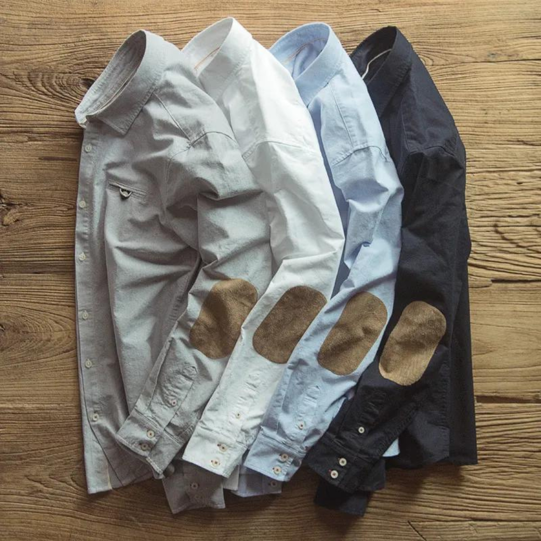 Mens Shirt Soft Blend Patch Detail Regular Fit
