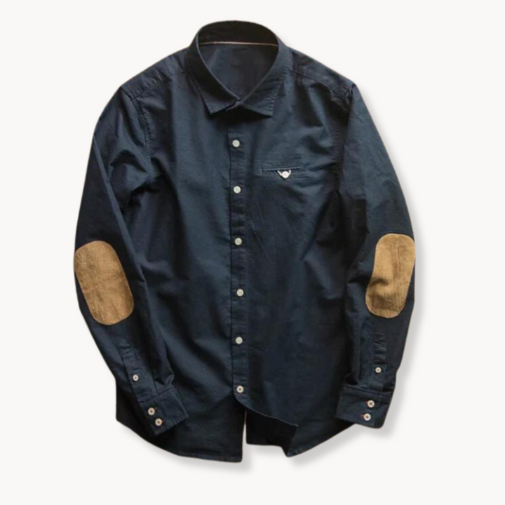 Mens Shirt Soft Blend Patch Detail Regular Fit