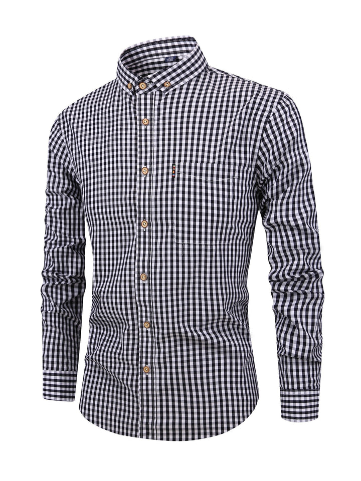 Mens Plaid Shirt Soft Blend Relaxed Fit
