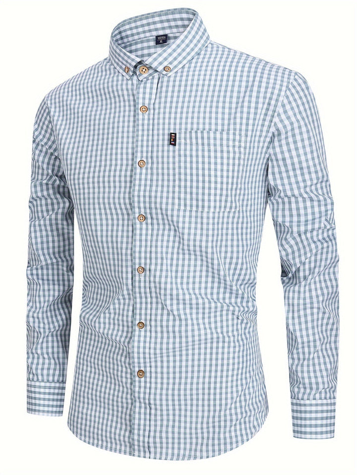 Mens Plaid Shirt Soft Blend Relaxed Fit