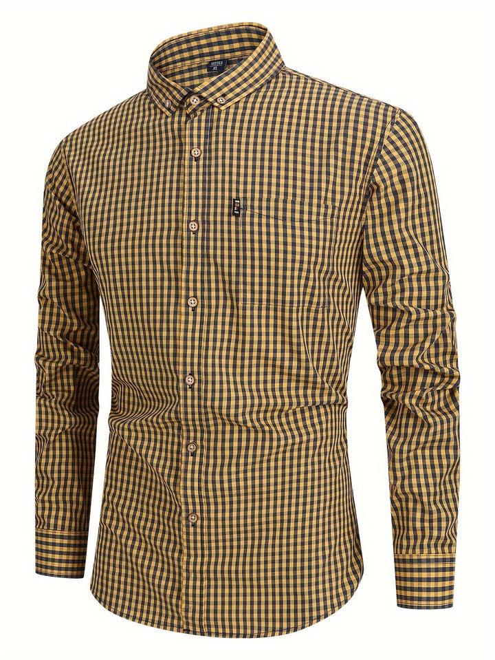 Mens Plaid Shirt Soft Blend Relaxed Fit